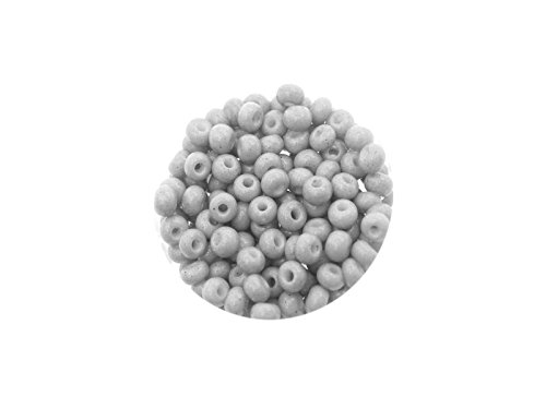 Creative-Beads Rocailles, Glasperlen, Indianerperlen, 4,5mm (5/0) 50gr (ca. 550-580 Perlen) Beutel opak, hellgrau, von Creative-Beads