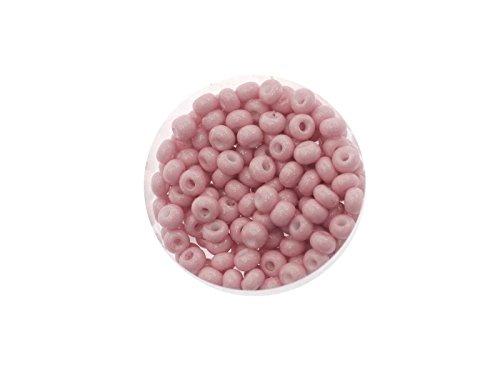 Creative-Beads Rocailles, Glasperlen, Indianerperlen, 4,5mm (5/0) 50gr (ca. 550-580 Perlen) Beutel opak, hellrose, von Creative-Beads