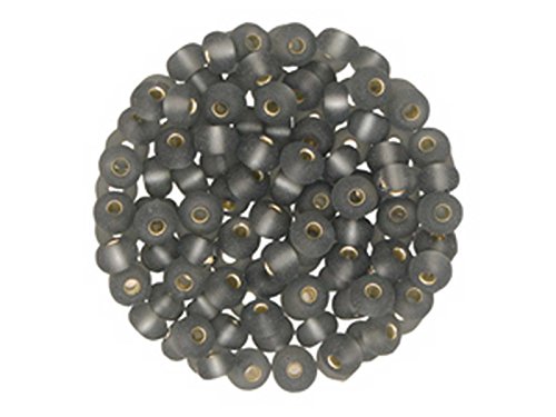 Creative-Beads Rocailles, böhmische Glasperlen, 4,5mm, Döschen 14g, Silbereinzug, matt anthrazith um Schmuck, Deko, Armband selber zu machen oder von Creative-Beads