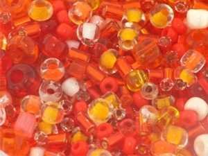 Creative-Beads Rocailles, böhmische Glasperlen, Mischung orange 14g um Schmuck, Deko, Armband selber zu machen oder von Creative-Beads