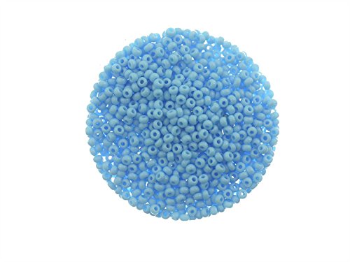 Creative-Beads Rocailles 2mm (11-0) mehr als 6000 Perlen, 50g Beutel zum basteln und Schmuck selber machen, hellblau, von Creative-Beads