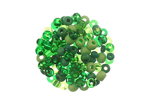 Creative-Beads Rocailles Glasperlen Mischung 5-6mm, grün 14g um Schmuck, Deko, Armband selber zu machen oder basteln von Creative-Beads
