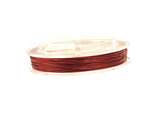 Creative-Beads Schmuckdraht Juwelierdraht ummantelt Edelstahldraht, Stahlseil, 0,5mm, 100m Rolle rot zum Schmuck selber machen von Creative-Beads