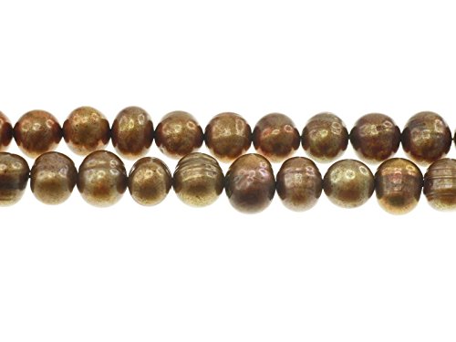 Creative-Beads Süsswasserperle Strang ca.40cm 6-7mm Potato braun, zum selber machen von Schmuck, Deko und basteln von Creative-Beads