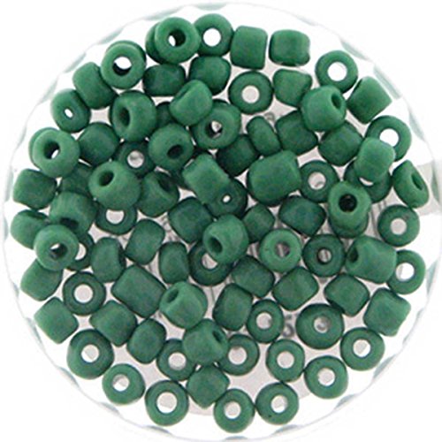 Creative-Beads farbige böhmische Rocailles, Glasperlen 4mm (6-0) 50gr (ca.600 Perlen), opak grün, von Creative-Beads