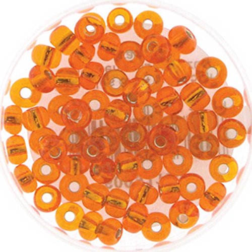 Creative-Beads farbige böhmische Rocailles, Glasperlen 4mm (6-0) 50gr (ca.600 Perlen) Beutel Silbereinzug orange, von Creative-Beads