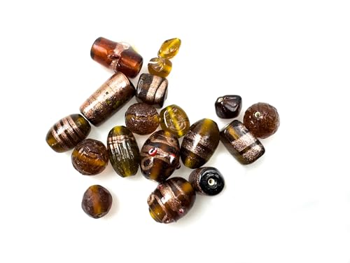 Glasperlen Mix braun, 300g,mind. 80 Perlen, ca.6-16mm, verschiedene Formen und Größen zum auffädeln, basteln, selber machen von Creative-Beads