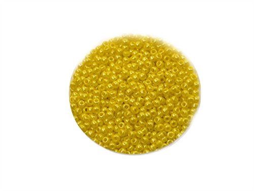 Japanische Rocailles Toho Beads Glasperlen 11/0 14gr, opaque-lüstered, gelb, TR11-128 von Creative-Beads