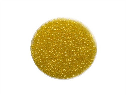 Japanische Rocailles Toho Beads Glasperlen 11/0 14gr, transp.-lüstered, gelb, TR11-102 von Creative-Beads
