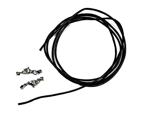 Lederband Lederkette Ledercollier f. Damen Herren Schwarze Lederschnur Rindsleder 3mm ca.1 00m lang mit 2 Stück Edelstahl Lederbandverschluss zum selbst montieren Lederband Lederkette Ledercollier f. Damen Herren Schwarze Lederschnur Rindsleder 3mm ca.1 00m lang mit 2 Stück Edelstahl Lederbandverschluss zum selbst montieren von Creative-Beads