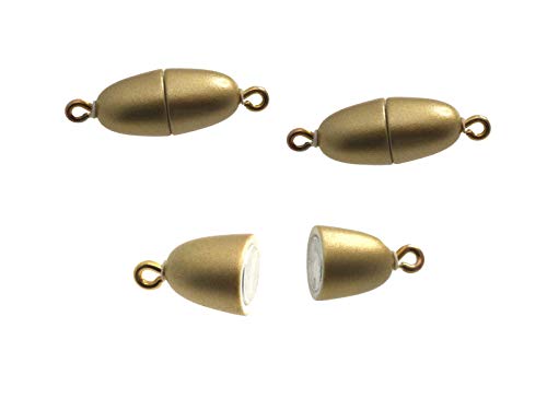 Magnetverschluss Creative-Beads Olive 14x6 5mm 3 Stück gold matt Halsketten Armbänder selber machen von Creative-Beads