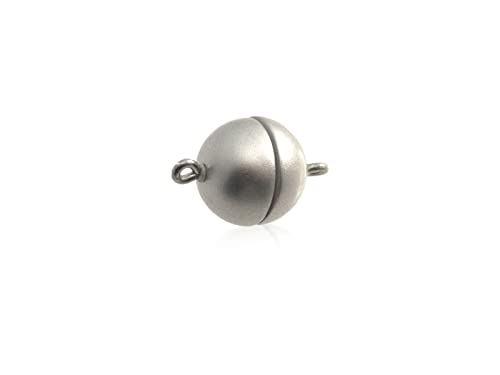 Magnetverschluss für Schmuck 10mm rund silber matt für Schmuck extra starker Magnet für Armband Halskette von Creative-Beads