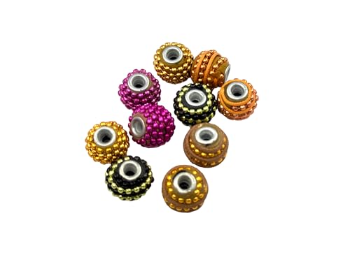 Metallicperle Candy, 10 Stück, ca 14mm bunt gemischt für selbst gemachten Schmuck, Ketten, Armbänder, Deko, basteln von Creative-Beads