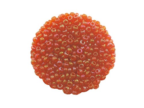 Creative-Beads Rocailles, Glasperlen, 9-0, 2.6mm, Rainbowlüster, 50gr.-mehr als 3000 Perlen- Beutel. zum auffädeln, basteln, dekorieren. Schmuck selber Machen, orange, von Creative-Beads