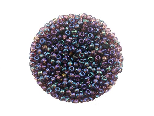 Creative-Beads Rocailles 2.6mm Rainbowlüster 50gr.-mehr als 3000 Perlen- Beutel. zum auffädeln, basteln, dekorieren. Schmuck selber Machen, Crystal lila, von Creative-Beads