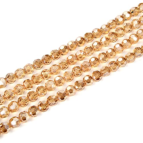 CC2R828 Abstandshalter für Schmuck, facettiert, rund, 8 mm, goldfarben, 680–720 Stück, 10 Stränge von Creative Club