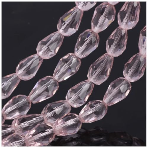 CCT-1203 tschechische Glasperlen, facettiert, Tropfenform, lose Perlen, Abstandshalter, Großpackung, Hellrosa, Rosa, für DIY-Schmuckherstellung, 300 Stück von Creative Club