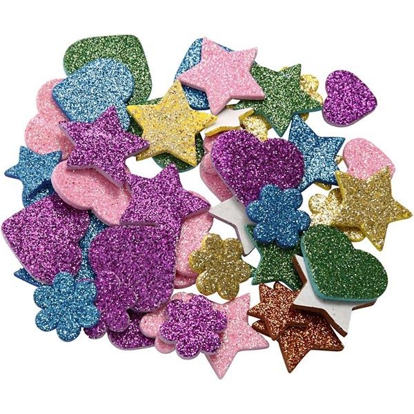 Glitzersticker aus Moosgummi, riesige 100 Stück-Packung. Herzen/Sterne Glitzersticker aus Moosgummi, riesige 100 Stück-Packung. Herzen/Sterne von Creative Company