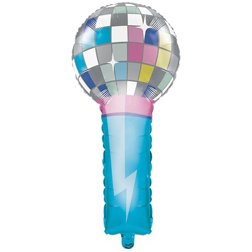 Birthday Beats Disco Party Mikrofon Ballon von Creative Converting