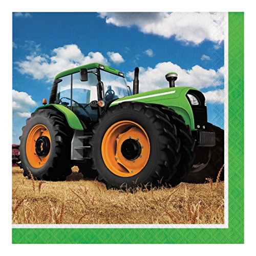 Creative Converting Tractor Time Papierservietten, 33 cm, 16 Stück, Einheitsgröße von Creative Converting