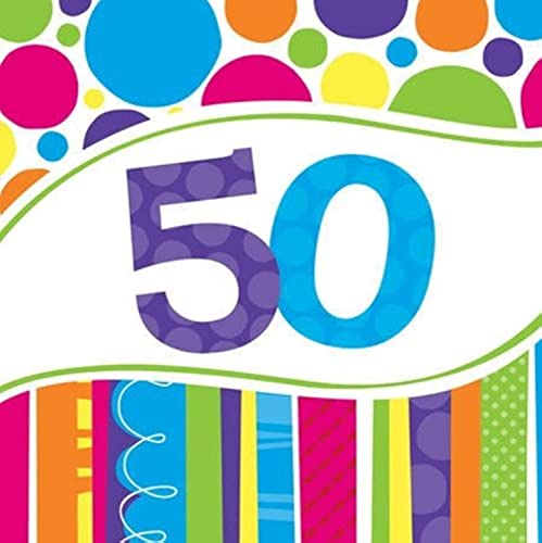 Creative Converting 660512 50th Birthday Lunch Paper Napkins-18 pcs. Bright and Bold Papierservietten zum 50. Geburtstag, 18 Stück, Papier, 40 Creative Converting 660512 50th Birthday Lunch Paper Napkins-18 pcs. Bright and Bold Papierservietten zum 50. Geburtstag, 18 Stück, Papier, 40 von Creative Converting