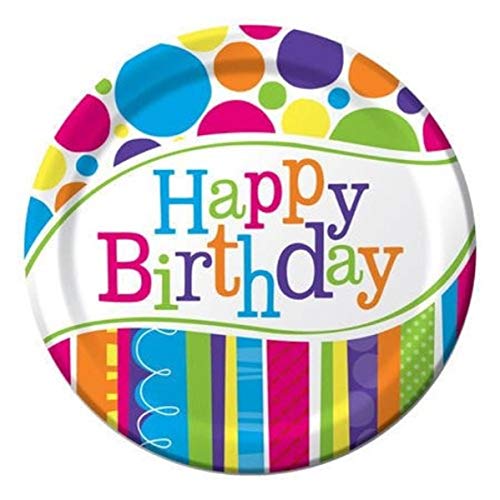Creative Converting 8 Zählen hell und Bold Happy Birthday Abendessen Teller von Creative Converting