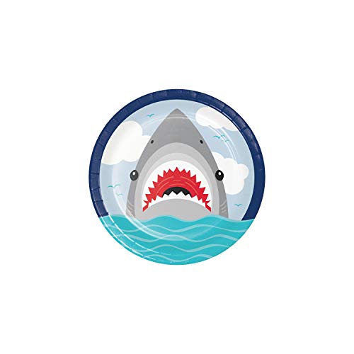 Creative Party PC350497 Shark Party Pappteller I Blau I 8 Stück von Creative Converting