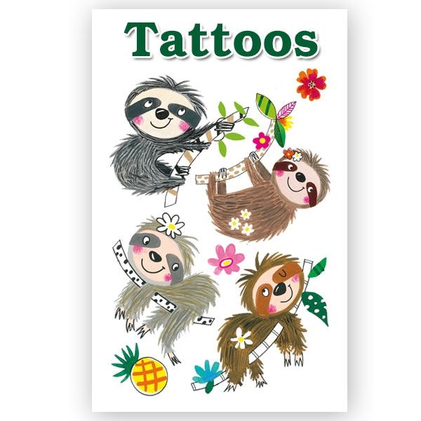 Tattoos Faultiere Party, 1 Bogen von Creative Converting