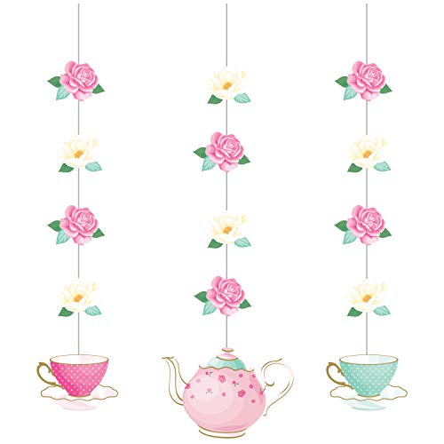 Hängedekoration für Teepartys, Blumenmuster, 3 Karat von Creative Converting