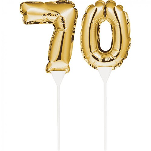 Creative Convertting Luftballons aus Folie, klein, selbstaufblasend, 23 x 9 cm, Nummer 70, Gold, 8C331852 von Creative Converting
