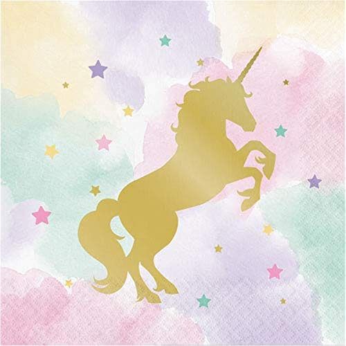 Creative Convertting - Serviette 33 x 33 cm metallic Unicorn Sparkle, mehrfarbig, 8C329411 von Creative Converting