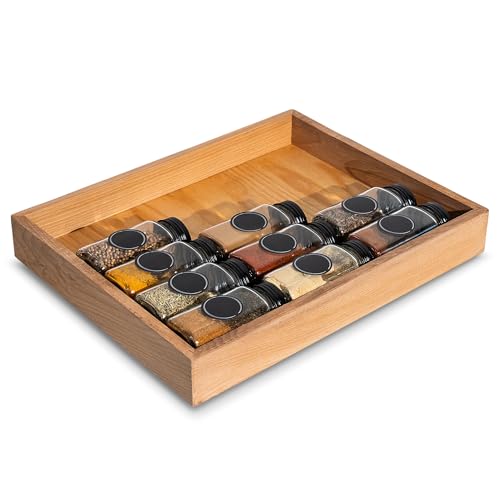 Creative Deco Holzbox Aufbewahrungsbox | 36 x 28 x 5 cm | Holzkiste Klein Ordnungsbox Holz Organizer Box | Buchenholz | Tablett für Kleinigkeiten, Wertsachen, als Gewürz Organizer, Sortierbox Creative Deco Holzbox Aufbewahrungsbox | 36 x 28 x 5 cm | Holzkiste Klein Ordnungsbox Holz Organizer Box | Buchenholz | Tablett für Kleinigkeiten, Wertsachen, als Gewürz Organizer, Sortierbox von Creative Deco