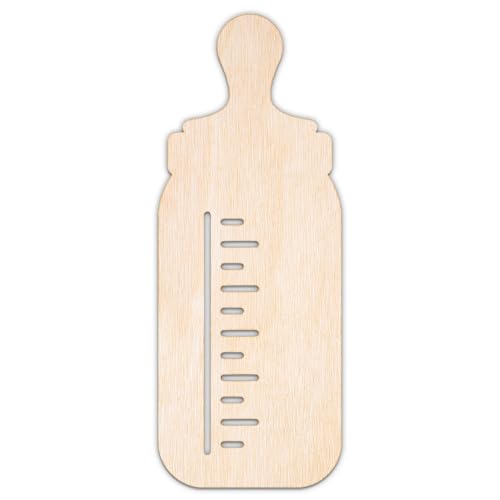 Creative Deco Personalisierte Babyparty Deko aus Sperrholz 3mm | Babyflasche | 10-100 cm | Baby Shower Baby Party Dekoration | Lasergeschnittene Sperrholzausschnitte für Decoupage, zum Bemalen von Creative Deco