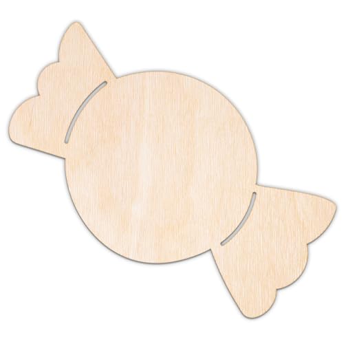 Creative Deco Personalisierte Holzscheiben Anhänger Halloween Deko Sperrholz 3mm | Bonbon | 5-100 cm | Lasergeschnittene Sperrholzausschnitte für Decoupage, zum Bemalen, Basteln von Creative Deco
