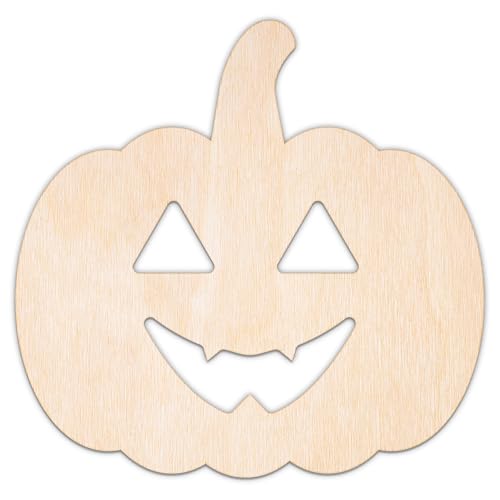 Creative Deco Personalisierte Holzscheiben Anhänger Halloween Deko Sperrholz 3mm | Kürbis | 5-100 cm | Lasergeschnittene Sperrholzausschnitte für Decoupage, zum Bemalen, Basteln von Creative Deco