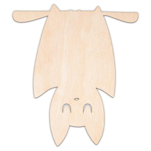 Creative Deco Personalisierte Holzscheiben Anhänger Halloween Deko Sperrholz 3mm | Schlafende Fledermaus | 5-100 cm | Lasergeschnittene Sperrholzausschnitte für Decoupage, zum Bemalen, Basteln von Creative Deco