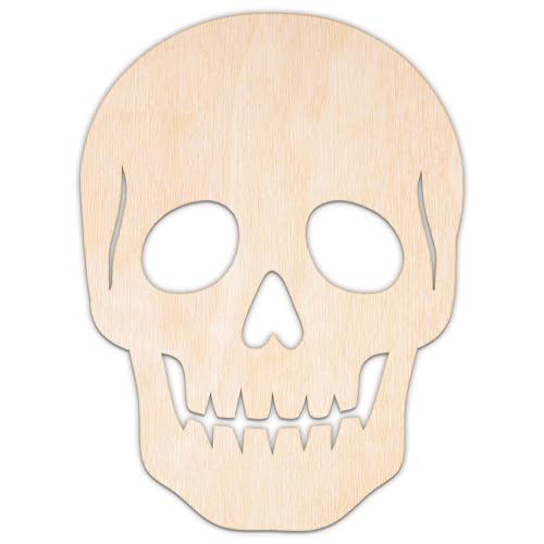 Creative Deco Personalisierte Holzscheiben Anhänger Halloween Deko Sperrholz 3mm | Totenkopf | 5-100 cm | Lasergeschnittene Sperrholzausschnitte für Decoupage, zum Bemalen, Basteln von Creative Deco