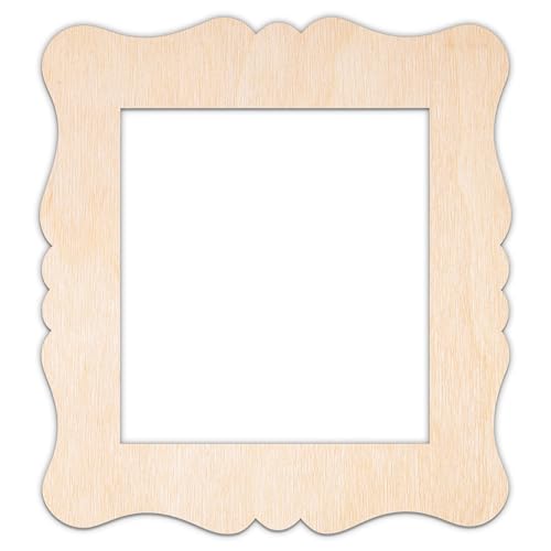 Creative Deco Personalisierte Holzscheiben Anhänger Sperrholz 3mm | Bilderrahmen 1 | 5-100 cm | Holz Wanddeko Kinderzimmer | Lasergeschnittene Sperrholzausschnitte für Decoupage, zum Bemalen, Basteln von Creative Deco