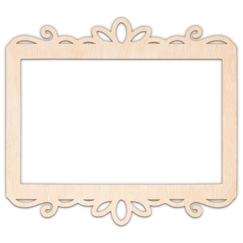 Creative Deco Personalisierte Holzscheiben Anhänger Sperrholz 3mm | Bilderrahmen 3 | 5-100 cm | Holz Wanddeko Kinderzimmer | Lasergeschnittene Sperrholzausschnitte für Decoupage, zum Bemalen, Basteln von Creative Deco
