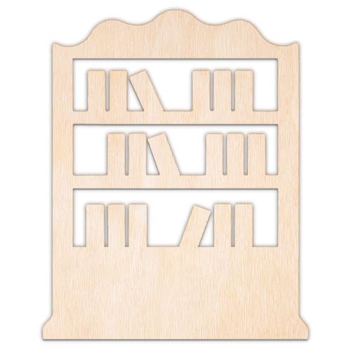 Creative Deco Personalisierte Holzscheiben Anhänger Sperrholz 3mm | Bücherregal | 5-100 cm | Holz Wanddeko Kinderzimmer | Lasergeschnittene Sperrholzausschnitte für Decoupage, zum Bemalen, Basteln von Creative Deco