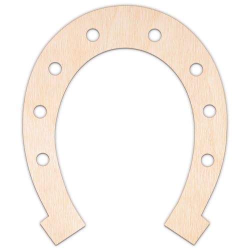 Creative Deco Personalisierte Holzscheiben Anhänger Sperrholz 3mm | Hufeisen | 5-100 cm | Holzplättchen Holzdeko Wand Deko | Lasergeschnittene Sperrholzausschnitte für Decoupage, zum Basteln von Creative Deco