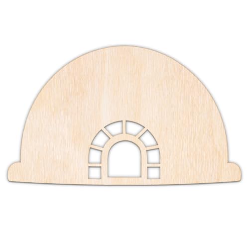 Creative Deco Personalisierte Holzscheiben Anhänger Sperrholz 3mm | Iglu | 5-100 cm | Wetter Wand Deko Holz | Lasergeschnittene Sperrholzausschnitte für Decoupage, zum Bemalen, Basteln von Creative Deco