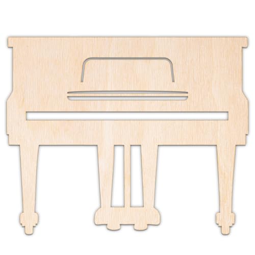 Creative Deco Personalisierte Holzscheiben Anhänger Sperrholz 3mm | Klavier | 5-100 cm | Holz Wanddeko Kinderzimmer | Lasergeschnittene Sperrholzausschnitte für Decoupage, zum Bemalen, Basteln von Creative Deco