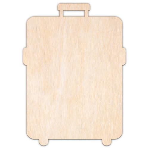 Creative Deco Personalisierte Holzscheiben Anhänger Sperrholz 3mm | Koffer | 5-100 cm | Holz Wanddeko Kinderzimmer | Lasergeschnittene Sperrholzausschnitte für Decoupage, zum Bemalen, Basteln von Creative Deco