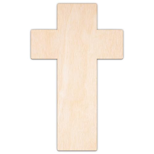 Creative Deco Personalisierte Holzscheiben Anhänger Sperrholz 3mm | Kreuz | 5-100 cm | Holzplättchen Holzdeko Wand Deko | Lasergeschnittene Sperrholzausschnitte für Decoupage, zum Basteln von Creative Deco
