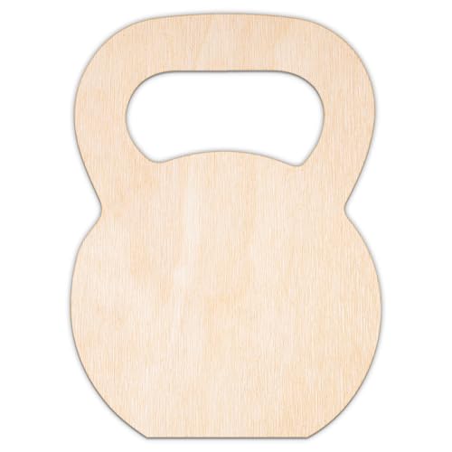 Creative Deco Personalisierte Holzscheiben Anhänger Sperrholz 3mm | Kugelhantel | 5-100 cm | Holz Wanddeko Kinderzimmer | Lasergeschnittene Sperrholzausschnitte für Decoupage, zum Bemalen, Basteln von Creative Deco