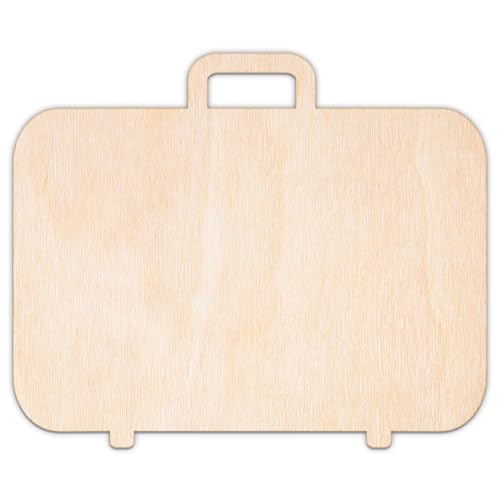 Creative Deco Personalisierte Holzscheiben Anhänger Sperrholz 3mm | Reisetasche | 5-100 cm | Holz Wanddeko Kinderzimmer | Lasergeschnittene Sperrholzausschnitte für Decoupage, zum Bemalen, Basteln von Creative Deco