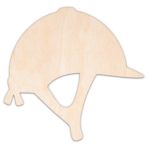 Creative Deco Personalisierte Holzscheiben Anhänger Sperrholz 3mm | Reithelm | 5-100 cm | Holz Wanddeko Kinderzimmer | Lasergeschnittene Sperrholzausschnitte für Decoupage, zum Bemalen, Basteln von Creative Deco