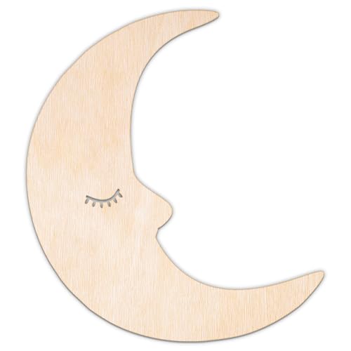 Creative Deco Personalisierte Holzscheiben Anhänger Sperrholz 3mm | Schlafender Mond | 5-100 cm | Wetter Wand Deko Holz | Lasergeschnittene Sperrholzausschnitte für Decoupage, zum Bemalen, Basteln Creative Deco Personalisierte Holzscheiben Anhänger Sperrholz 3mm | Schlafender Mond | 5-100 cm | Wetter Wand Deko Holz | Lasergeschnittene Sperrholzausschnitte für Decoupage, zum Bemalen, Basteln von Creative Deco