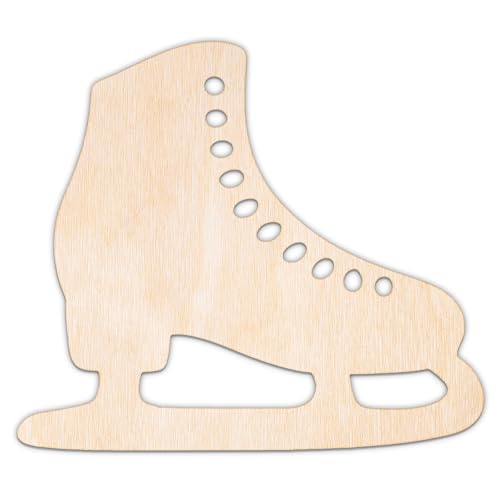 Creative Deco Personalisierte Holzscheiben Anhänger Sperrholz 3mm | Schlittschuh | 5-100 cm | Holz Wanddeko Kinderzimmer | Lasergeschnittene Sperrholzausschnitte für Decoupage, zum Bemalen, Basteln von Creative Deco
